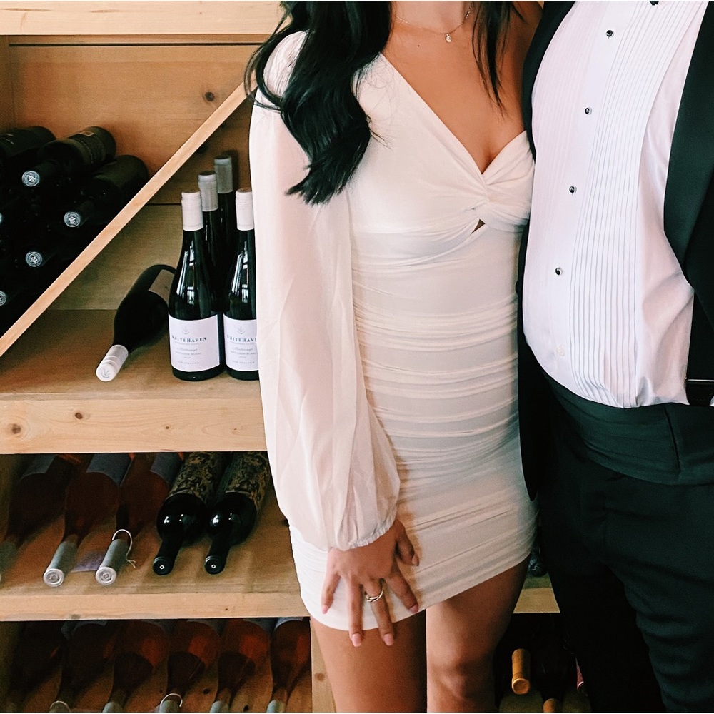 THATS SO FETCH white semi formal dress
